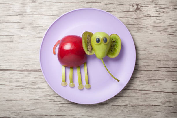 istock Creative idea for making an elephant with fruits 1012344528