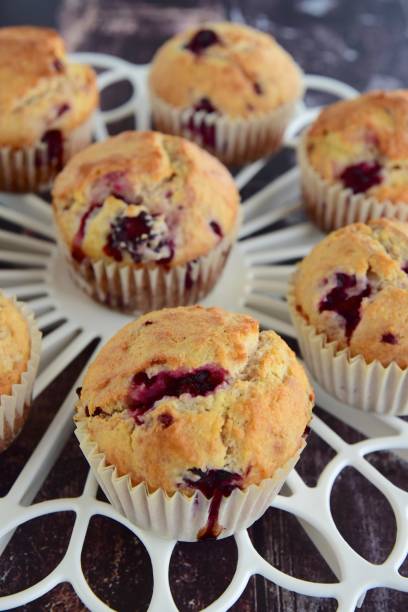 istock Homemade blackberry muffins on cooling rack 1012350478