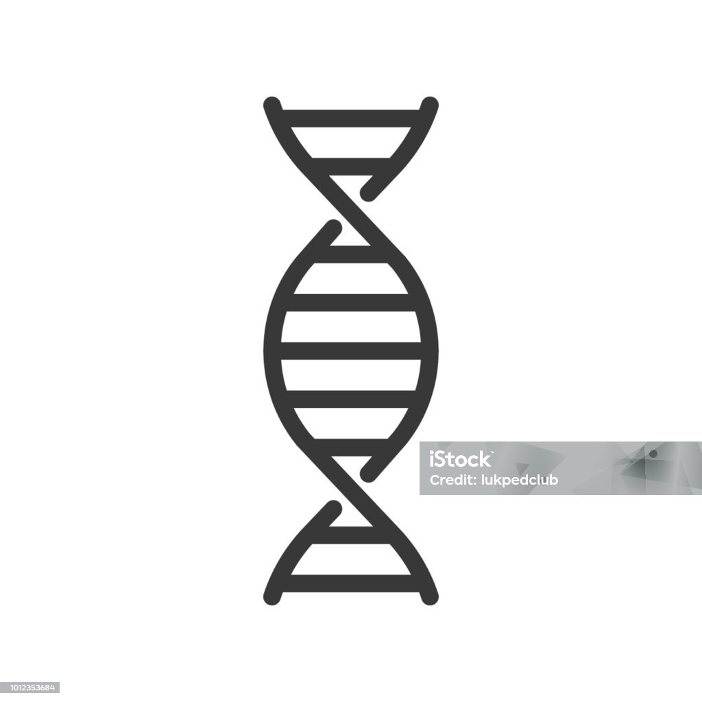 Cromossomo de DNA, conjunto de ícones de contorno - Vetor de DNA royalty-free