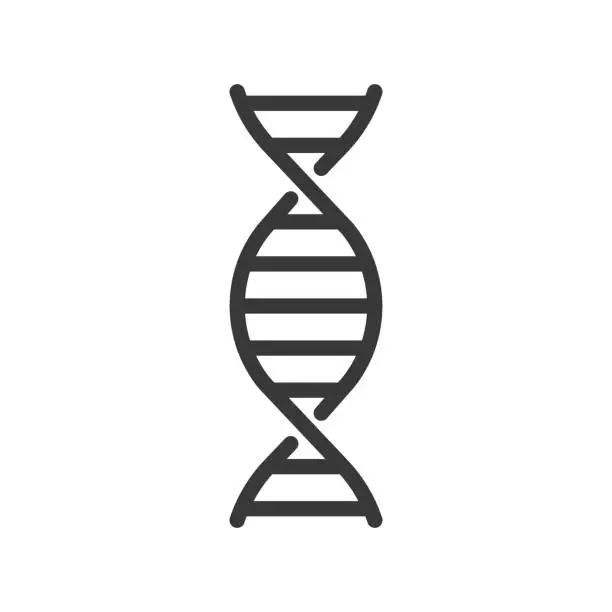 Vector illustration of DNA chromosome, outline icon set