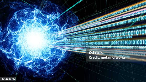 Quantum Computing Concept Digital Communication Network Technological Abstract Stock Photo - Download Image Now
