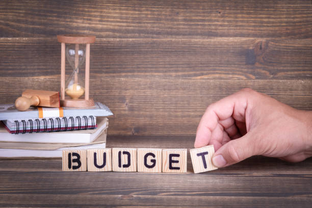 istock budget. wooden letters on the office desk 1012364084