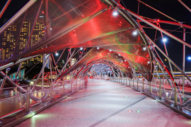 istock The Helix bridge at night in Singapore 1012384050