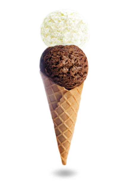 istock Vanilla and chocolate ice cream isolated 1012389256