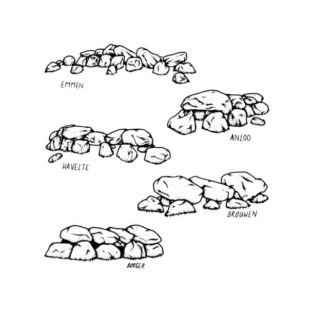 wektor ilustracja holenderskich dolmen - dolmen stock illustrations