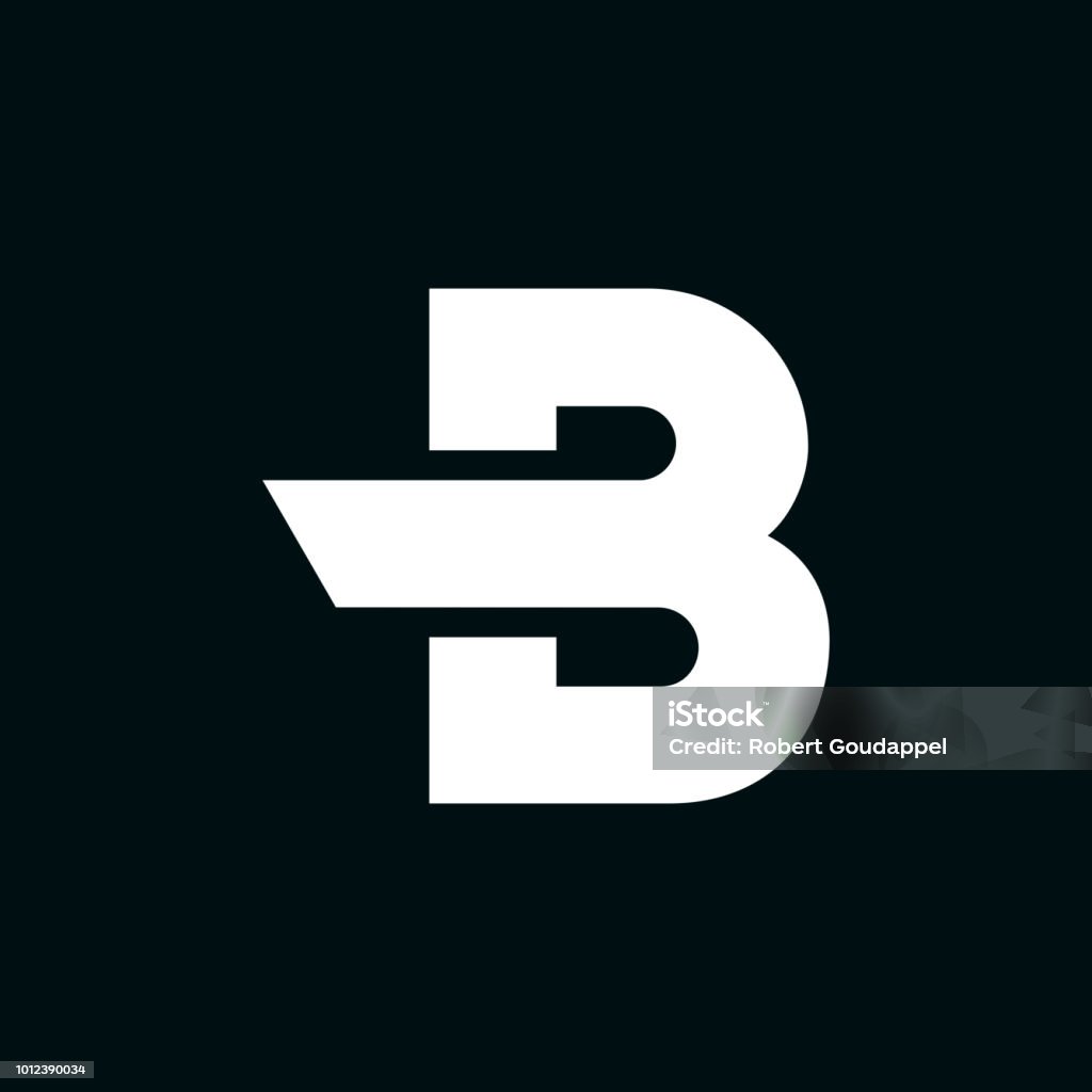 Vector Logo Letter B Wing Modern Vector Logo Letter B. B Letter Design Vector Letter B stock vector