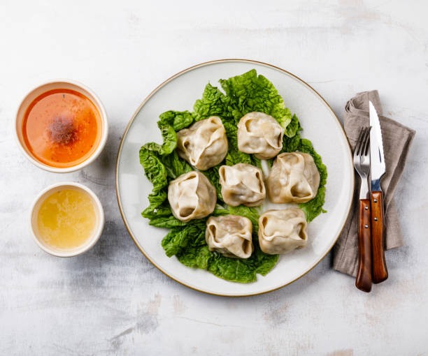 istock Traditional steamed dumplings Manty 1012394672