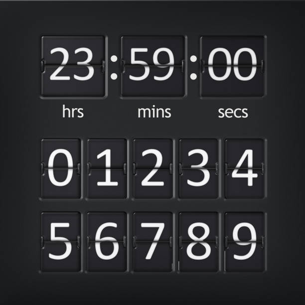 Analogue airport countdown timer with numbers set