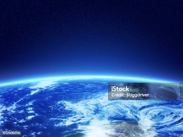 Planet Earth High Orbit View Stock Photo - Download Image Now - Globe - Navigational Equipment, Planet Earth, Outer Space