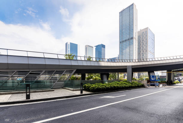 istock empty highway with cityscape and skyline of chengdu,China. 1012430872