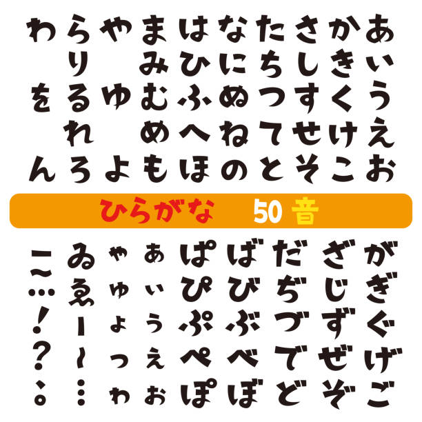 japanische hiragana-schriftarten - japanisches schriftzeichen stock-grafiken, -clipart, -cartoons und -symbole