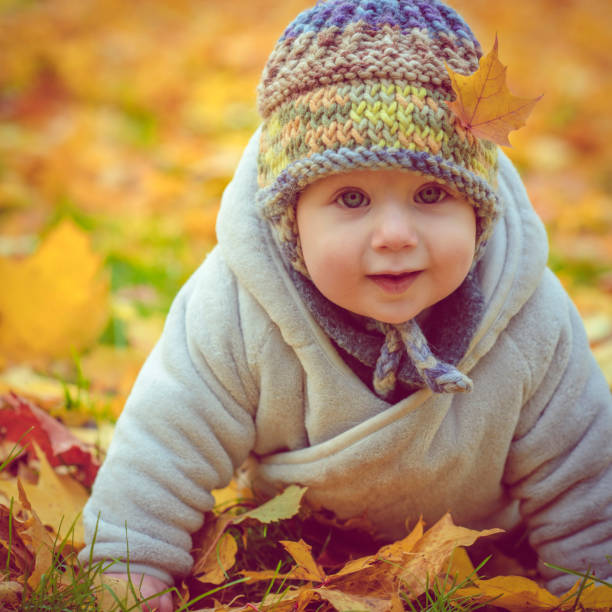 istock Happy baby boy in autumn 1012438760