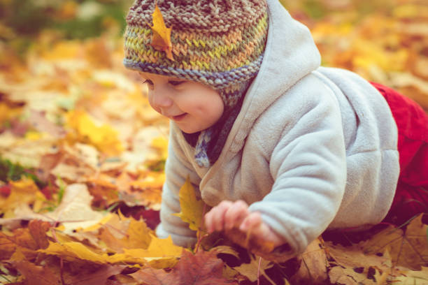 istock Happy baby boy in autumn 1012439098