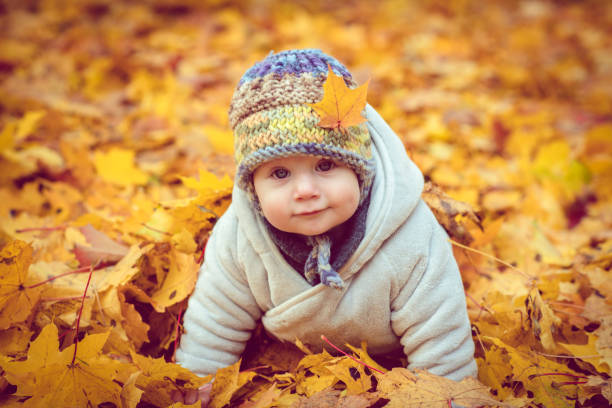 istock Happy baby boy in autumn 1012439904