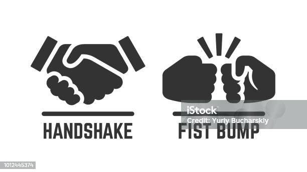 Handshake Vettoriale E Icona Di Urto Del Pugno Pittogramma Di Partnership - Immagini vettoriali stock e altre immagini di Icona