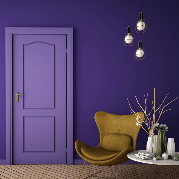 istock interior design for reception area in modern style with plant , chair ,table and many props on wood floor and deep blue wall /3d rendering/3d illustration 1012451050