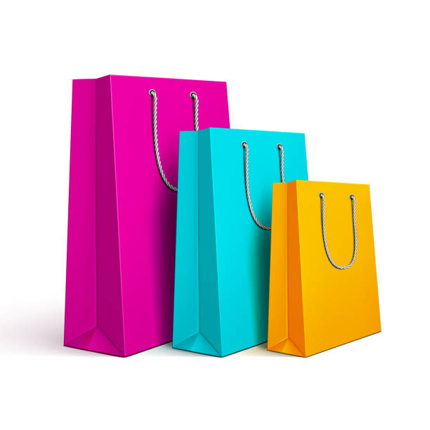 farbige tragetaschen - shopping shopping bag shopping mall retail stock-grafiken, -clipart, -cartoons und -symbole