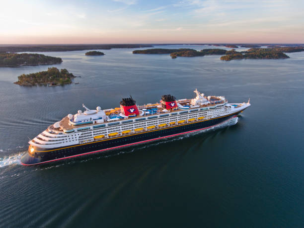 Stockholm, Sweden - August, 03th 2018: Disney Magic Cruiser Ship in the Stockholm Swedish archipelago