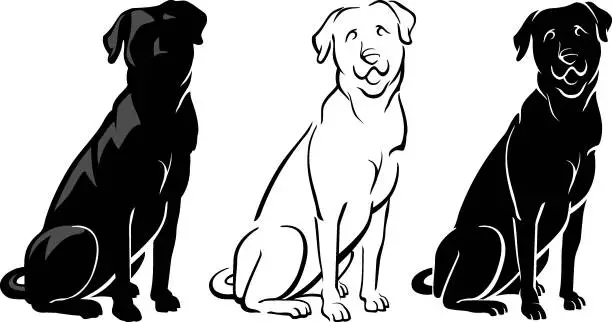 Vector illustration of Labrador Dog Art