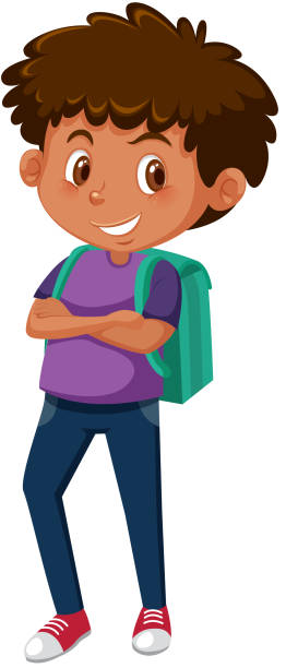 A young tanned boy A young tanned boy illustration smug kid stock illustrations