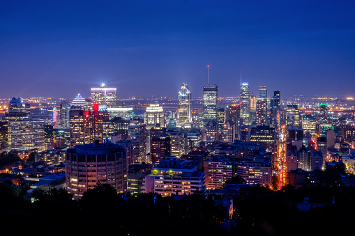 Gorgeous night shot of Montreal Quebec Canada