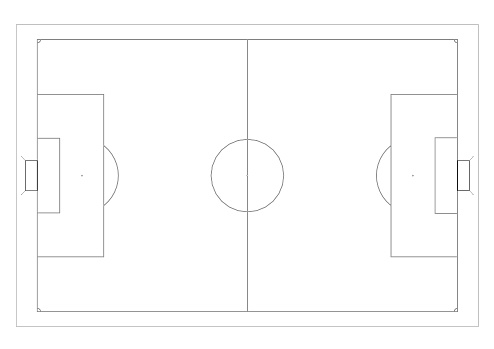 Soccer Field Architect Blueprint - isolated