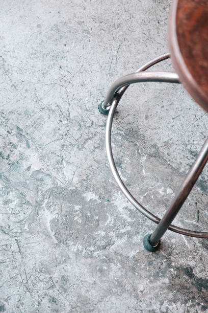 Loft wood and metal backless bar stool