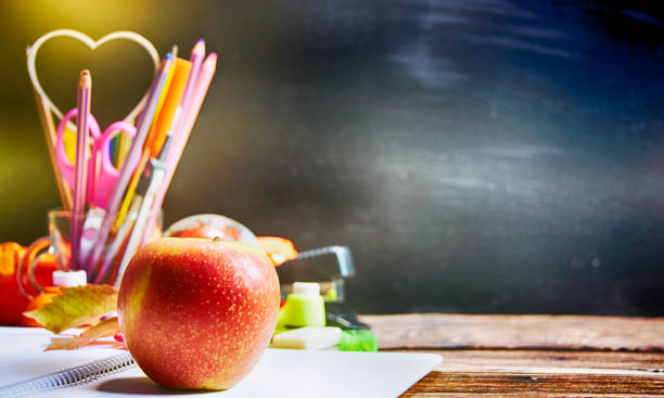 istock Back to school, Supplies and blackboard. 1012538722