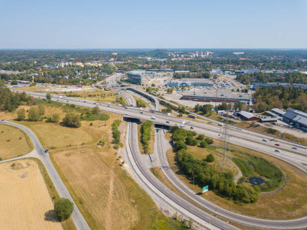 istock Traffic highway intersection, Haggvik, Sollentuna, Stockholm 1012542534