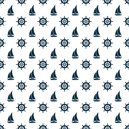 Marine nautical pattern background vector