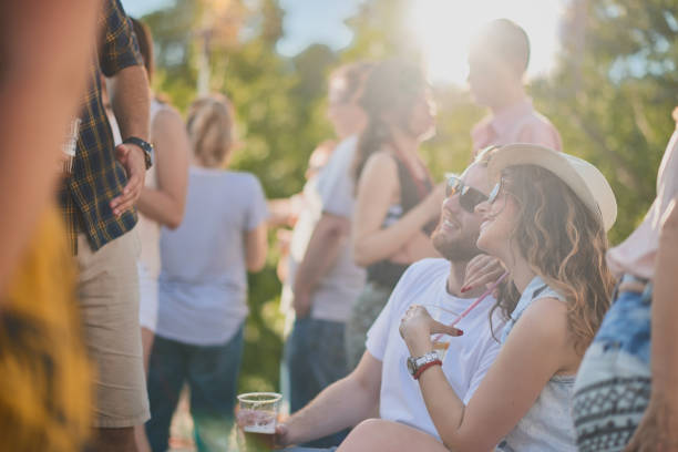 istock Group of people on festival 1012551878