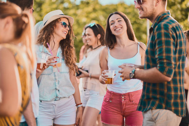 istock Group of people on festival 1012551950