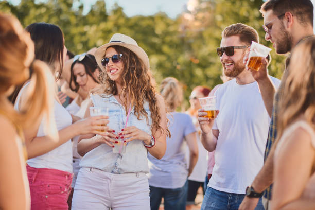 istock Group of people on festival 1012551982