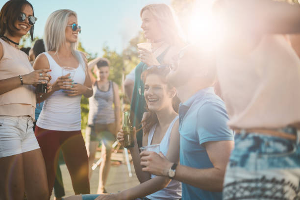 istock Group of people on festival 1012552008