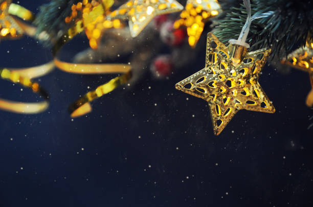 istock Christmas background, Christmas tree brunch with christmas ornament 1012552376