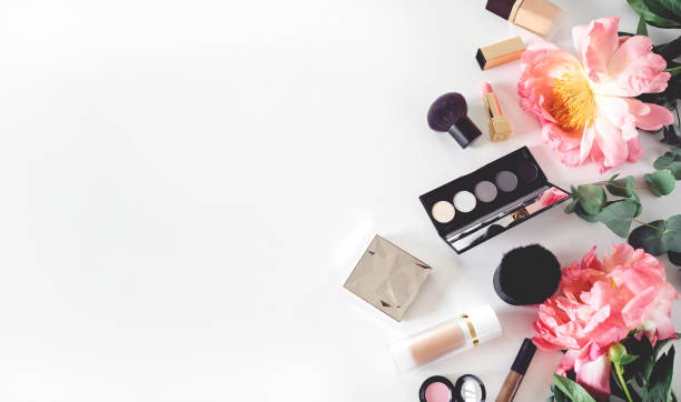 istock set of decorative cosmetics on white table 1012570318