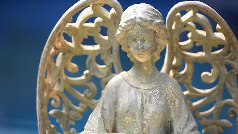 Ceramic Old Angel blue Background