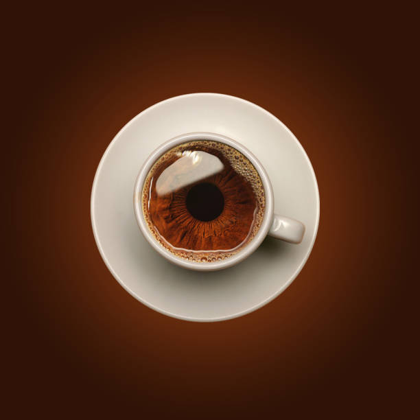 istock Creative photo manipulation with coffee and eye 1012578062