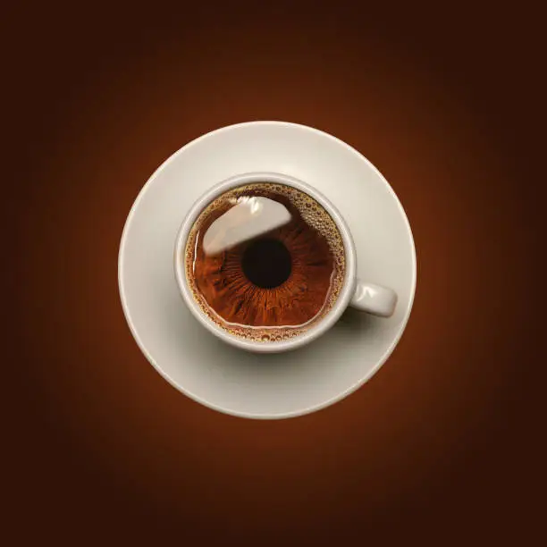 Creative photo manipulation with coffee and eye