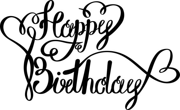 istock Black Happy Birthday lettering on white paper background. 1012580854