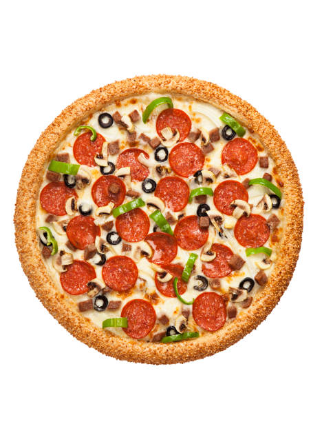 Pepperoni Pizza isolated on white background
