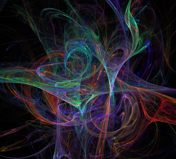 istock image of one Digital Fractal on Black Color 1012607546
