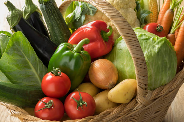 istock Basket with fresh organic vegetables 1012607778