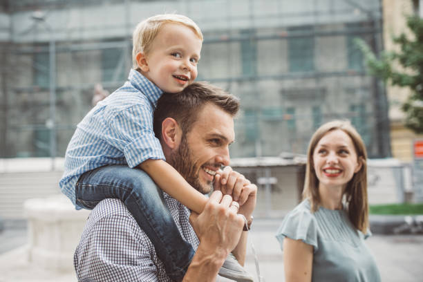 istock Family in sunset walk 1012622684