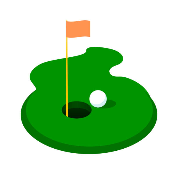 ilustraciones, imágenes clip art, dibujos animados e iconos de stock de icono de club de golf - putting