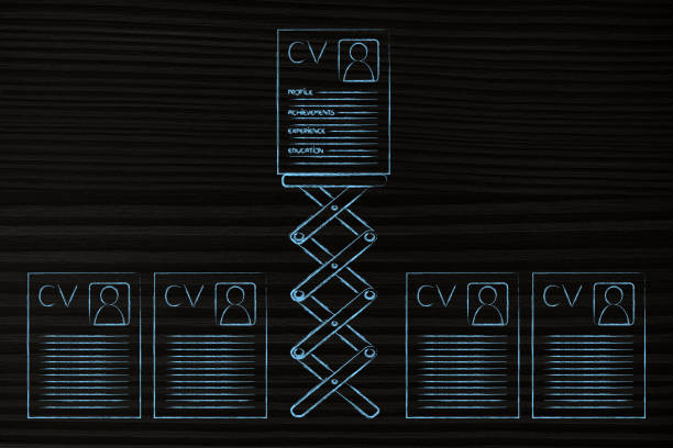 well structured resume standing out among others, with spring lifting it up