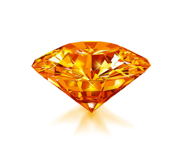 schöne helle orange diamanten isoliert auf weißem hintergrund. vektor-illustration. - beryll mineral stock-grafiken, -clipart, -cartoons und -symbole