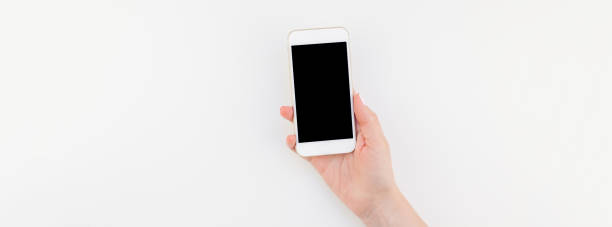istock Woman hand with smartphone mock up 1012660628
