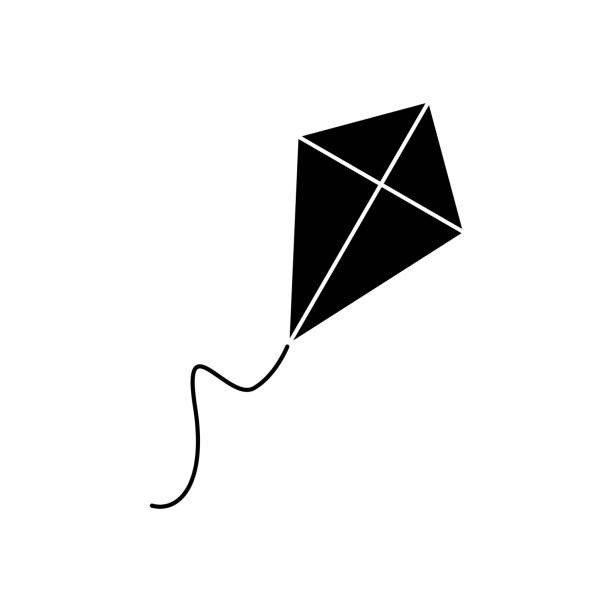 Kite of black icon Kite of black icon on the white background sky kite stock illustrations