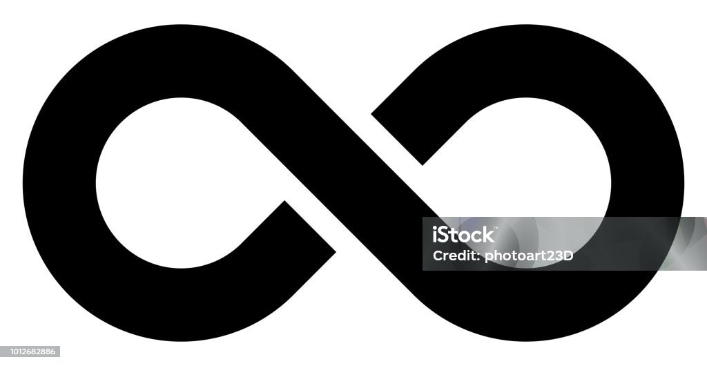 Infinity symbool zwart - eenvoudige met stopzetting - geïsoleerd - vector - Royalty-free Oneindigheid vectorkunst